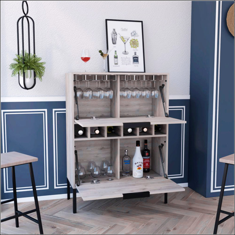 6-Bottle Rectangle Bar Cabinet