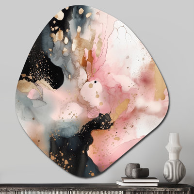 Friedel - Asymmetrical Abstract Marble Metal Wall Decor, Unique Shape Metal Wall Sculpture Print