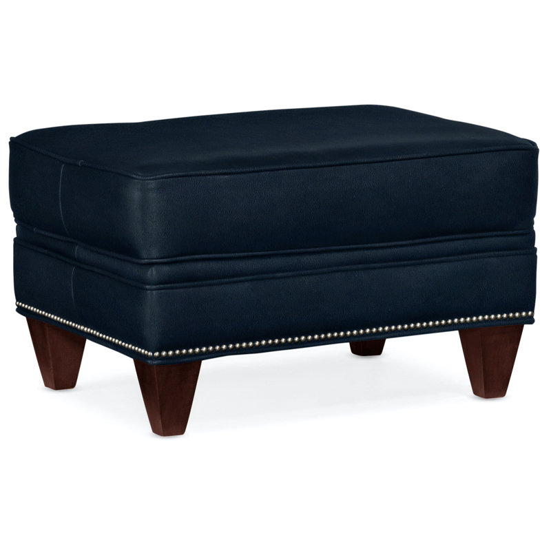Reddish Ottoman, Gunmetal, Mahogany, Aline Light Gray Stonewash Genuine Leather