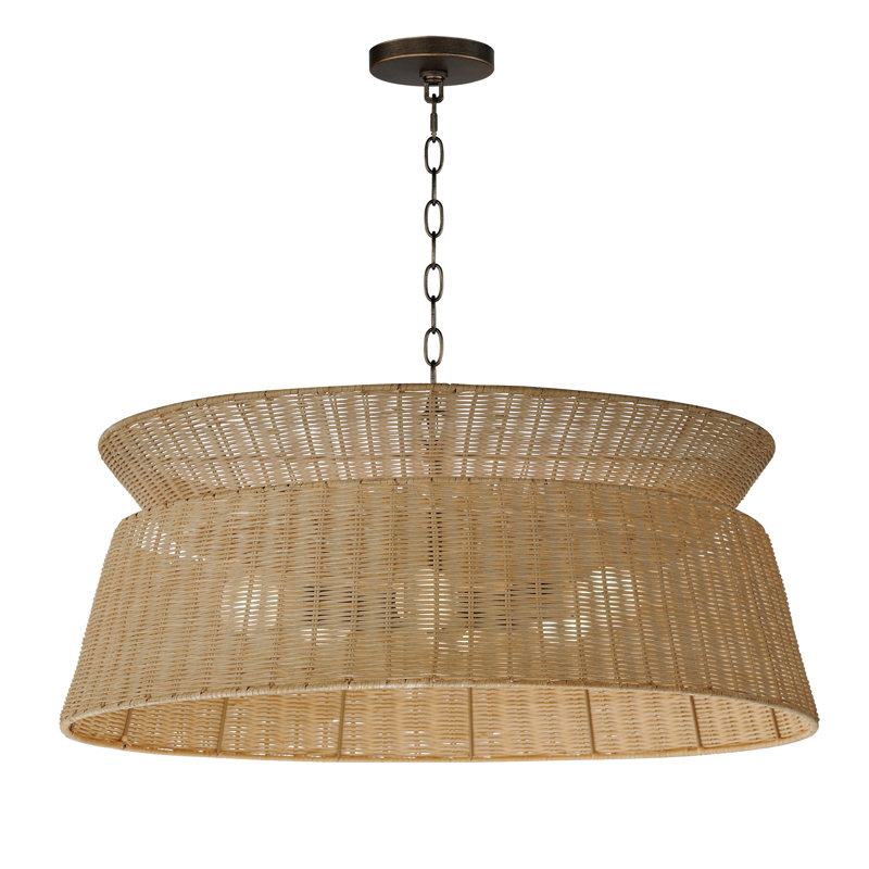 Iliany 6 - Light Steel Dimmable Drum Chandelier