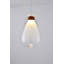 Luminaire suspendu 1 lumière avec abat-jour en verre blanc