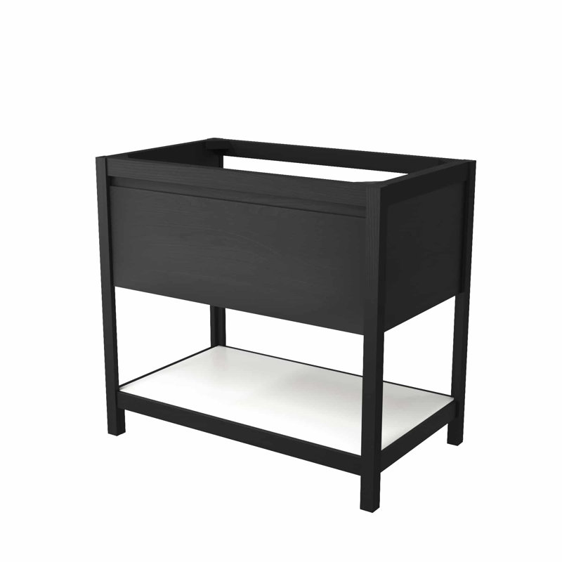 Meuble-lavabo 36 "avec tablette, Minuit / perle