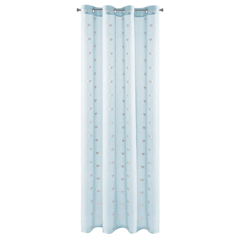 Kaleigha Eyelet Sheer Curtain, Blue