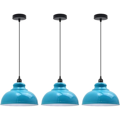 3 Pack Modern Pendant Light Fixtures, Metal Hanging Ceiling Lights with Adjustable Cord, E26 Base Lighting for Kitchen Island, Dining Room, Bedroom, Hallway, Contemporary Style