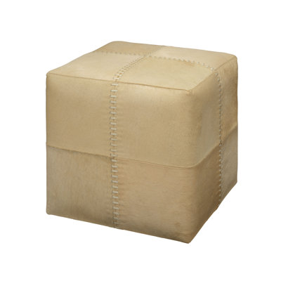 Cream Hide Ottoman, Small