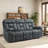 Kyrene 91.34" Wide Modern Oversize Manual Reclining Sofa With Side Pocket - Home Theater Style Sofa With Pillow Arms (Set Of 2)-123333315