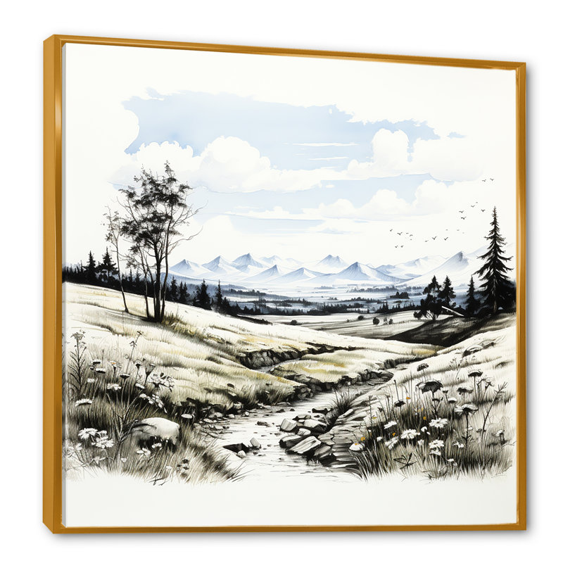 Faune sauvage, fleurs d'hiver II, Cadre flottant doré, 16" H x 16" W