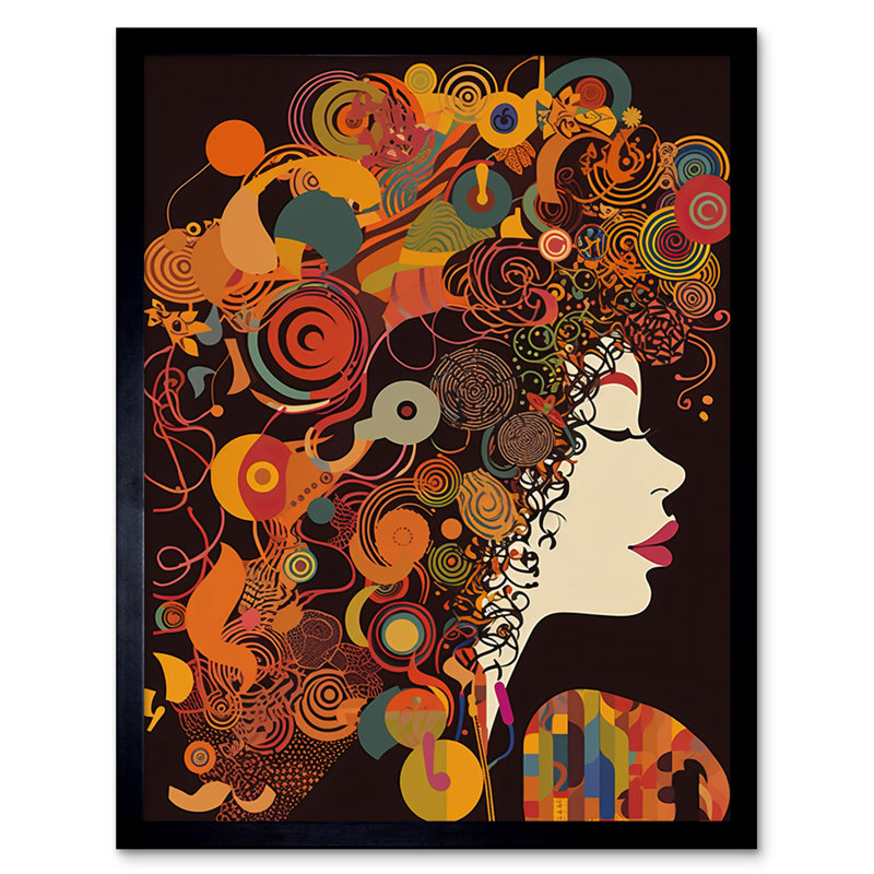 Aaira Kandinsky Inspired Woman Portrait Modern Folk Single Picture Frame Wall Art