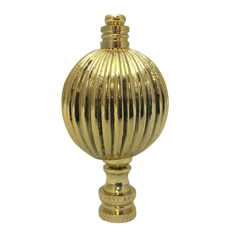 Balloon Shaped Lamp Finial, Polished Brass