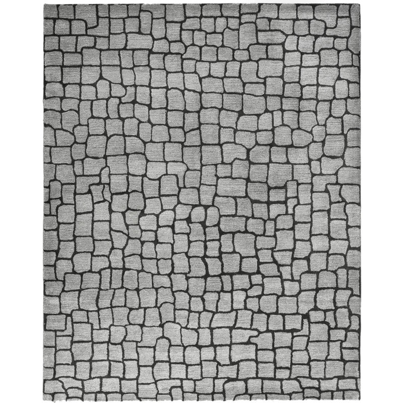Soho Hand Tufted Wool Pile Geometric Rug, Rectangle 2' x 3'