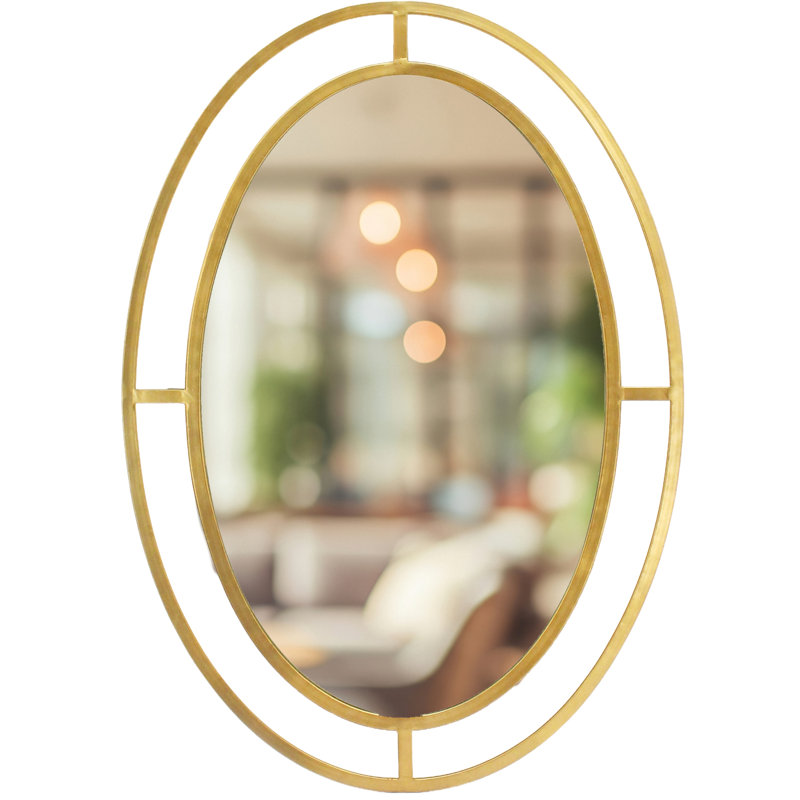 Miroir ovale Hollywood Regency, 32,75 pouces
