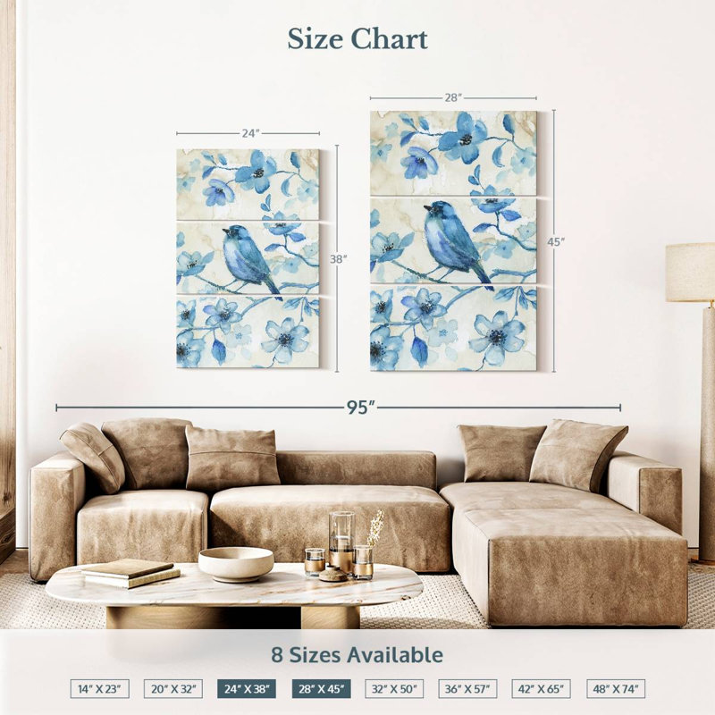 Harnek Bluebird Happiness, 38" H x 24" W