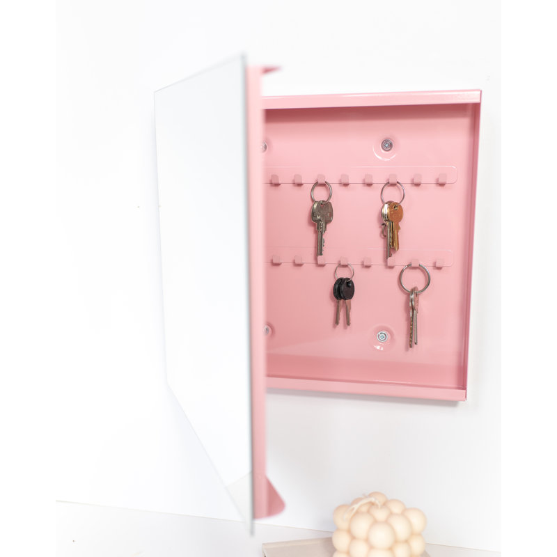 Metal Wall Organizer with Key Hooks