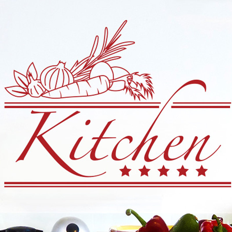Food & Beverage Non-Wall Damaging Wall Decal, Medium, Dark Red