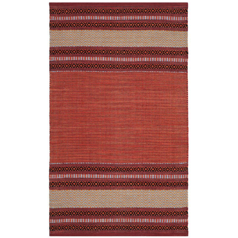 Bokara Hills Hand Woven Cotton Striped Rug, Rectangle 3' x 5'