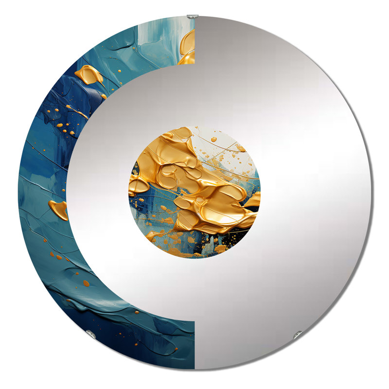 Zenebe - Miroir mural demi-cercle, 23,6 po x 23,6 po
