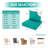 22 x 24 In Patio Furniture Cushions set of 4, Fade Resistant Outdoor Seat Cushions with 4 pairs of Ties, Deep Seat Cushion for Seat Patio Chairs, Rattan Furniture, Wicker Seating, outdoor Adirondack Chair,Turquoise-123270797-123270799