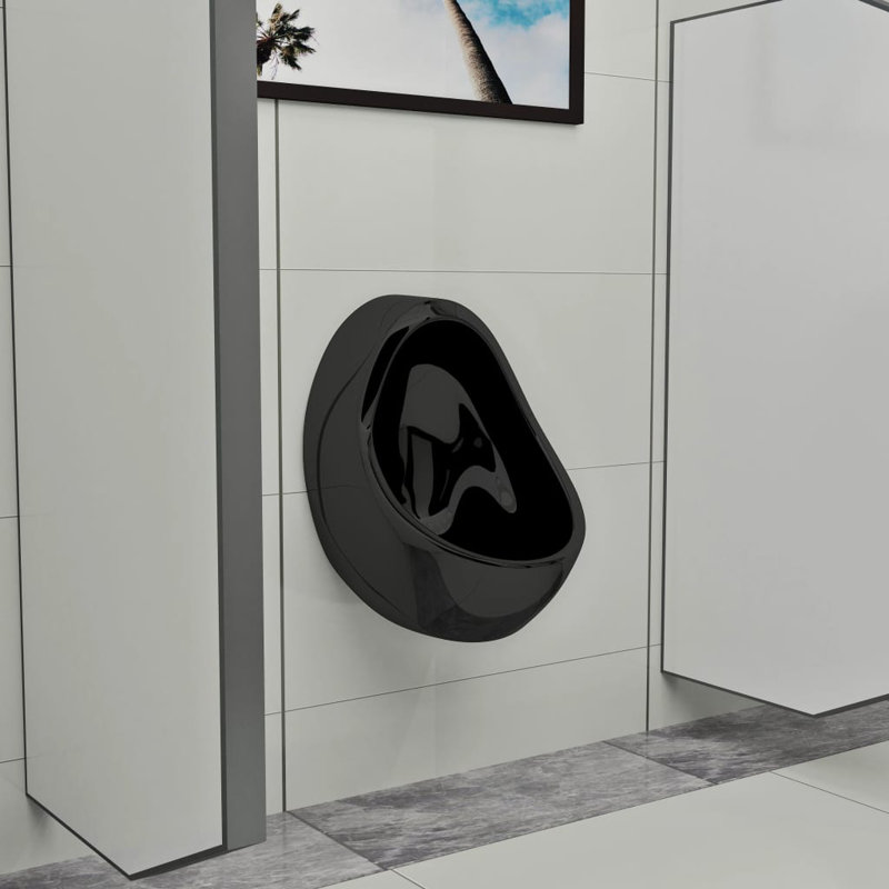 Jackman Ceramic Mounting / Installation Required Urinal, Black