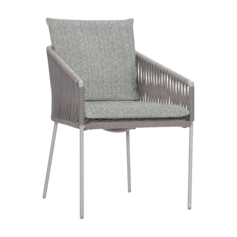Amalfi Outdoor Dining Armchair, Light Grey/Dark Grey Linen 6032-110
