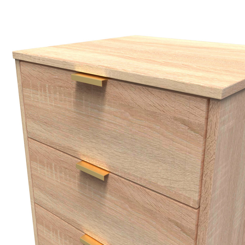 Beranda 45cm W Manufactured Wood Bedside Table, Bardolino Oak
