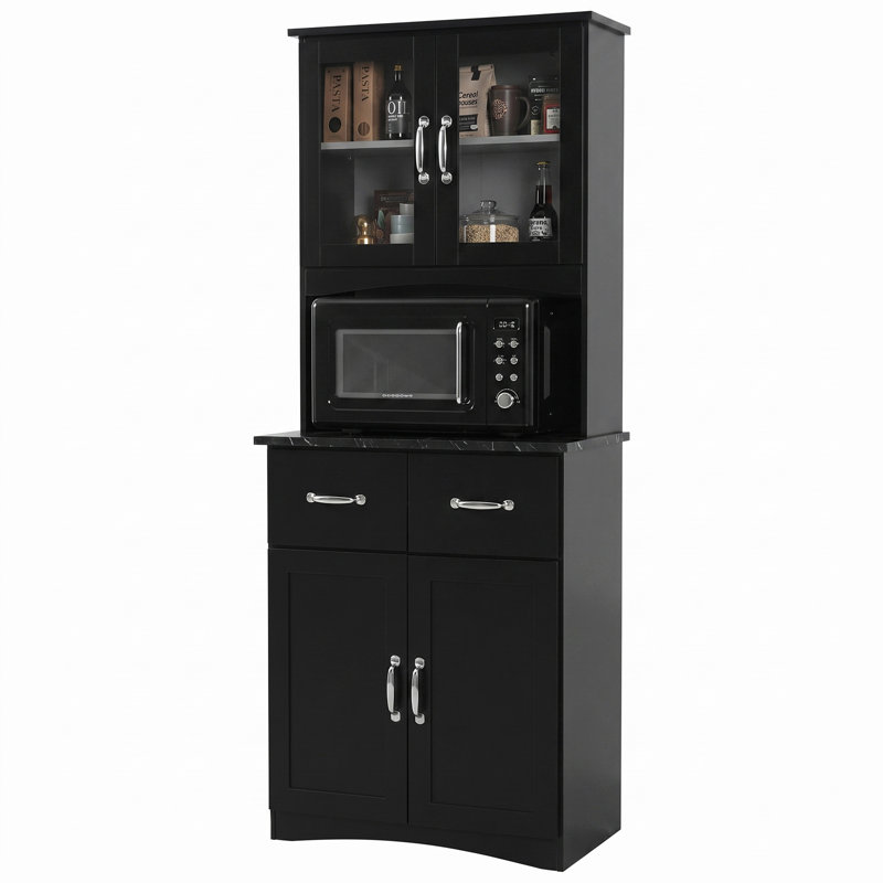 Garde-manger en bois H 67 po, Black
