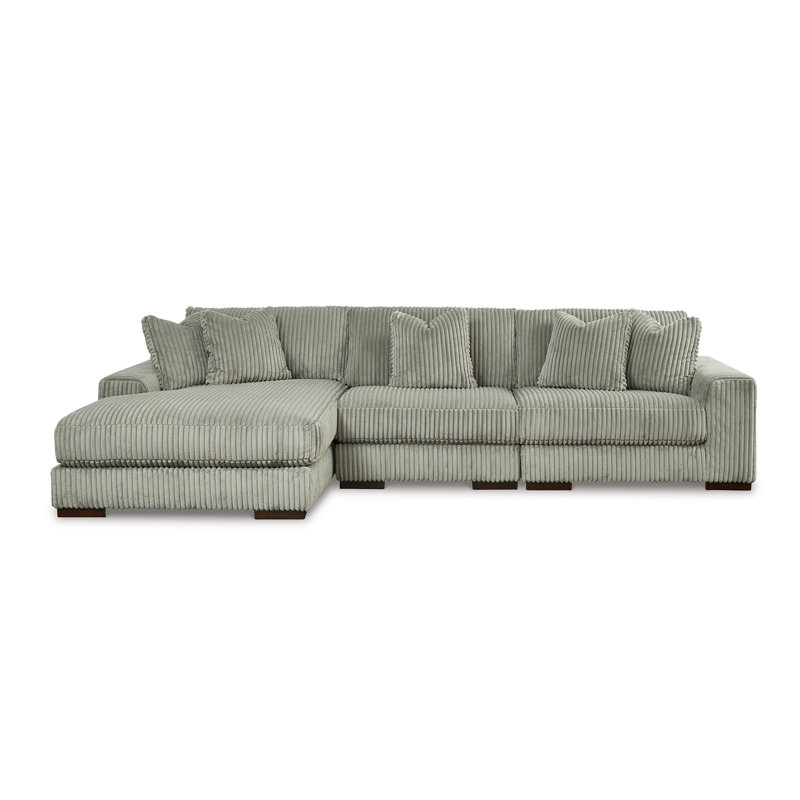 Lindyn 3 - Piece Upholstered Sectional, Gray Polyester, Left Hand Facing