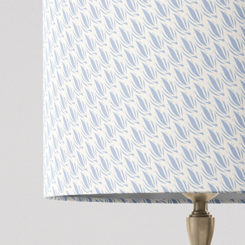Drum Lampshade In Seedling, Blue, 10" H x 12" W x 12" D