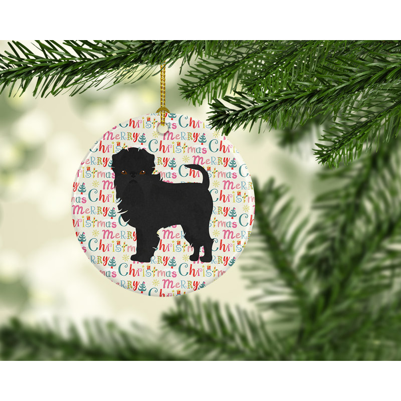 Ornement suspendu Affenpinscher Merry Christmas