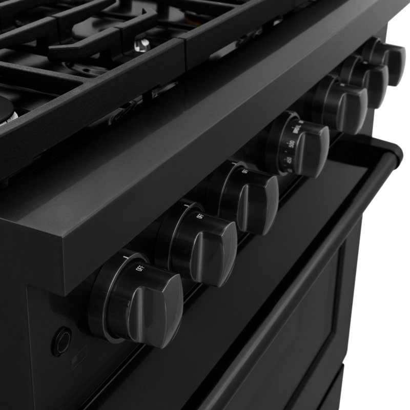 ZLINE 36" Paramount Dual Fuel Black Stainless Steel Range w/ 6 Burners & Convection Oven (SDRB-36)