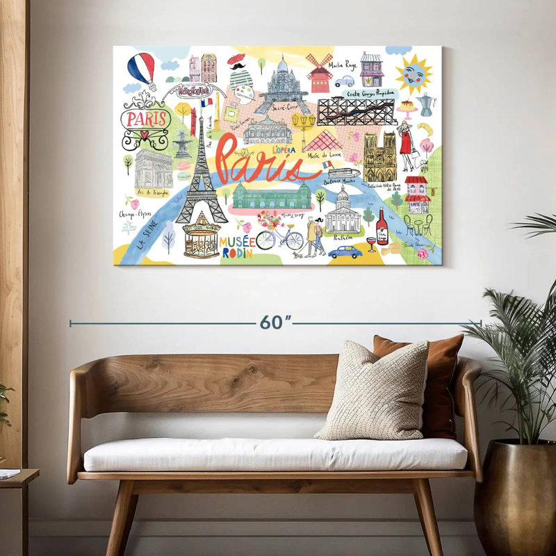 Lumière de carte Kavia Paris, H 32 po x l 48 po