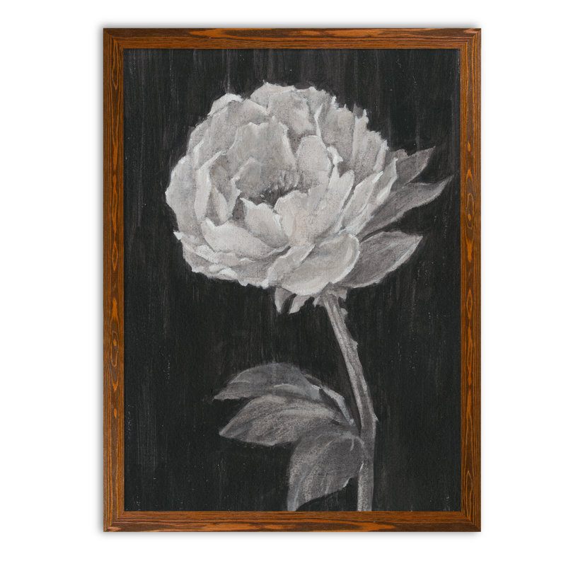 «Black and White Flowers II» par Paul Cezanne - reproduction d'art encadrée, Toile encadrée, érable, Pas de tapis