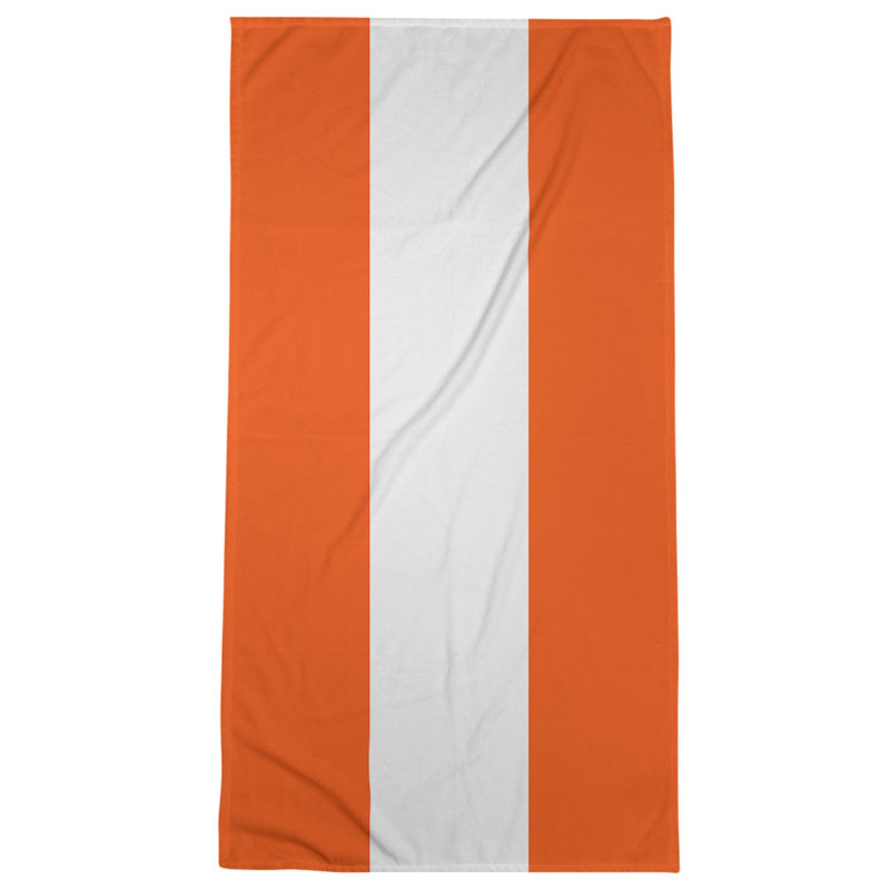 Beach Towel, Orange/Off White