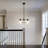 3-Light  Height Adjustable Black Chandelier with Glass Globe Shades