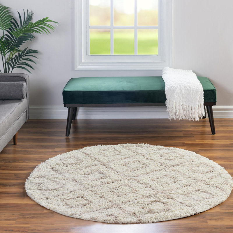 Geometric Indoor Rug, Round 5'3"
