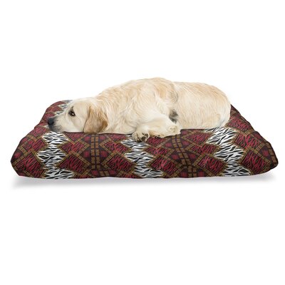 Ambesonne Safari Pet Bed, Animal Skin Stripes In Diamond Pattern Native Artwork, Chew Resistant Pad For Dogs And Cats Cushion With Removable Cover, 24 -  East Urban Home, 56CDF76C443041AE9F8A676B2B17EDD8