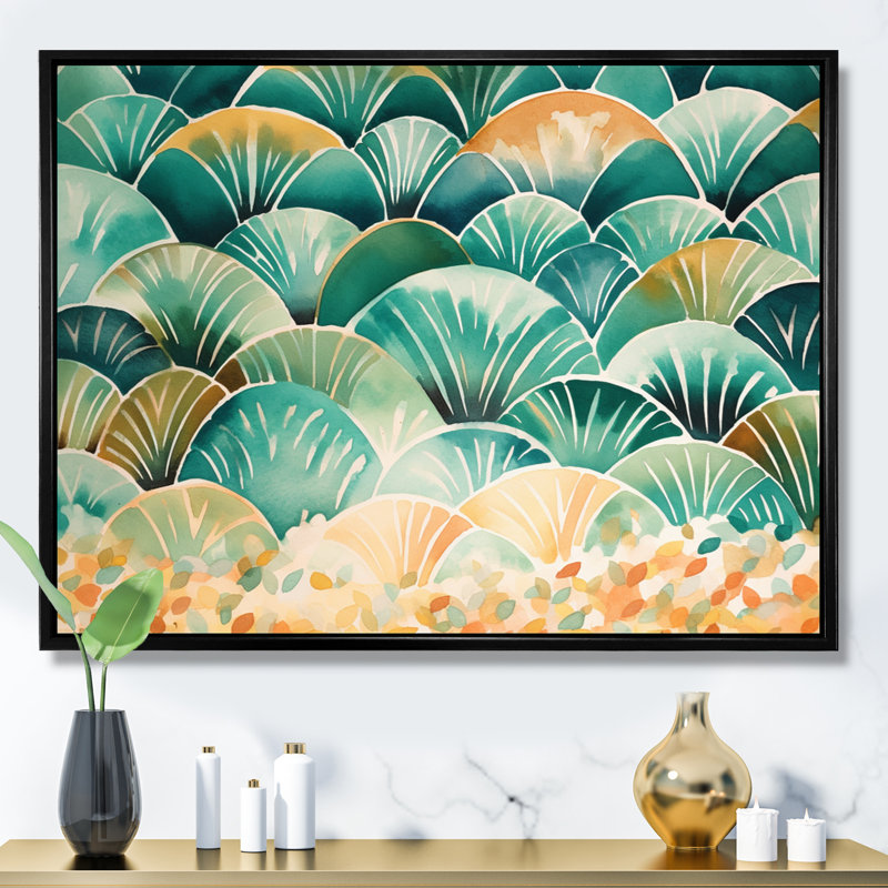 «Graeber Orange Abstracted Harmonia Of Shape II», reproduction d'art sur toile, H 24 po x l 32 po x P 1 po