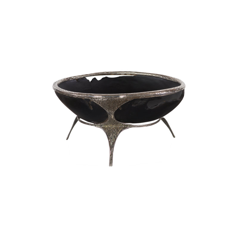 Graven Abstract Decorative Bowl in Black/Silver