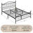 Vintage Circular Headboard Metal Bed Frame, Heavy-Duty Iron Platform Bed with Footboard, No Box Spring Needed, Noise-Free-1705649651