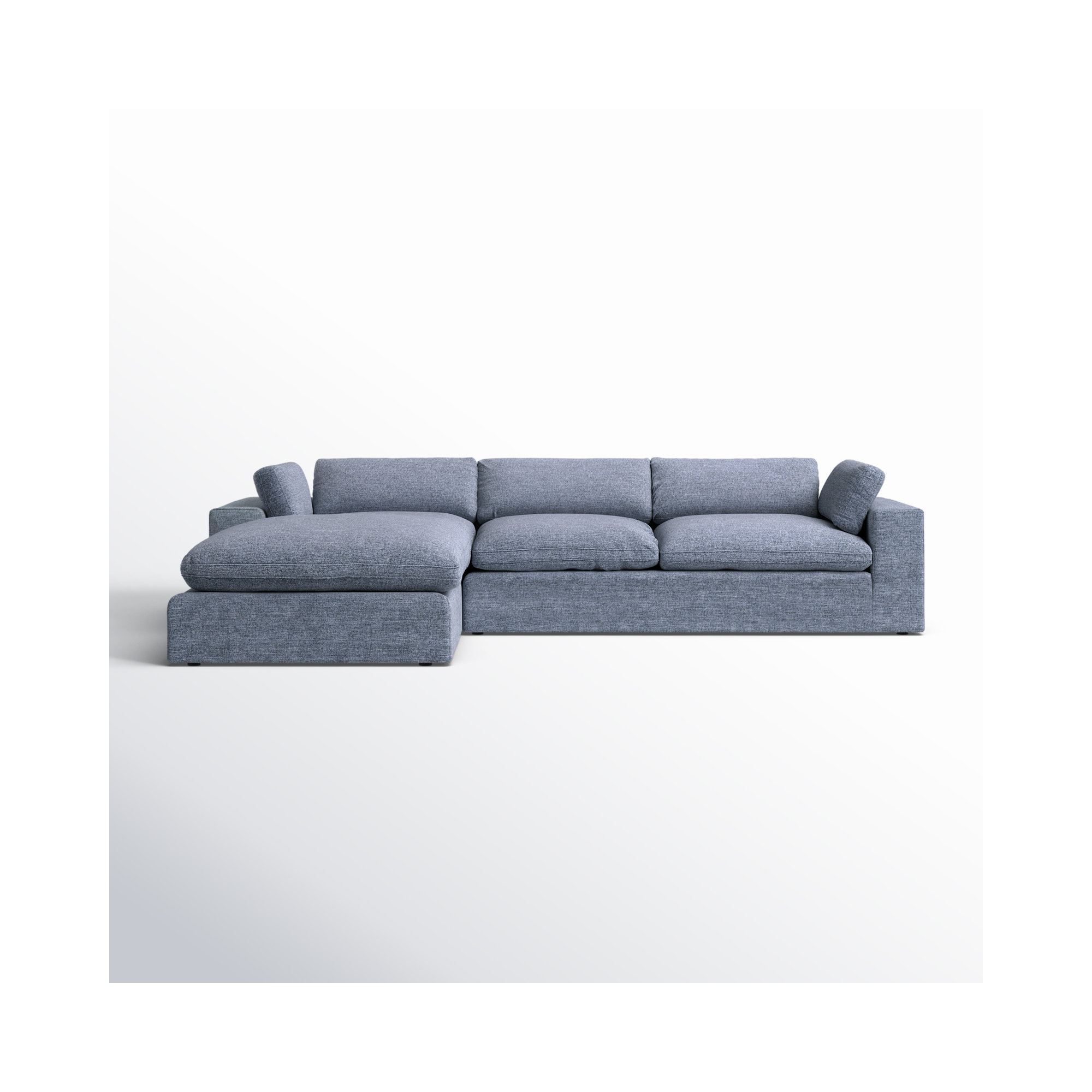 Asher 2 - Piece Upholstered Chaise Sectional, Brent Dark Gray Performance Chenille, Left Hand Facing