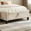 Banc de rangement rembourré en lin-817418582