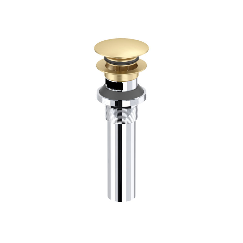 Riobel Lavatory Push Drain With Overflow, Yes, Satin Brass US4