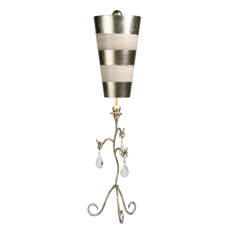 Tivoli 38" Tripod Table Lamp, Silver/White