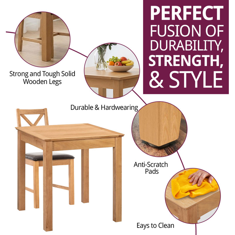 2 - Person Solid Oak Dining Set