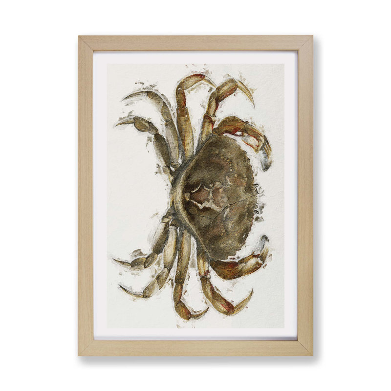 Rock Crab by J.E. De Kay - Wall Art, 33cm H x 45cm W x 2cm D, Oak Framed
