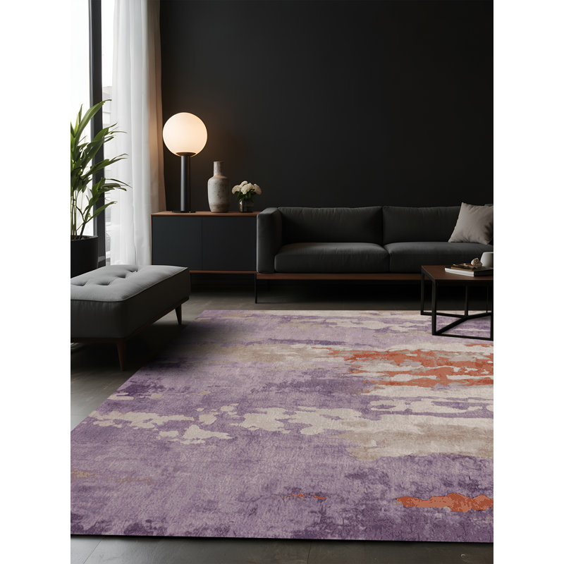 Tapis gris soyeux et moelleux, Carré 4 pi