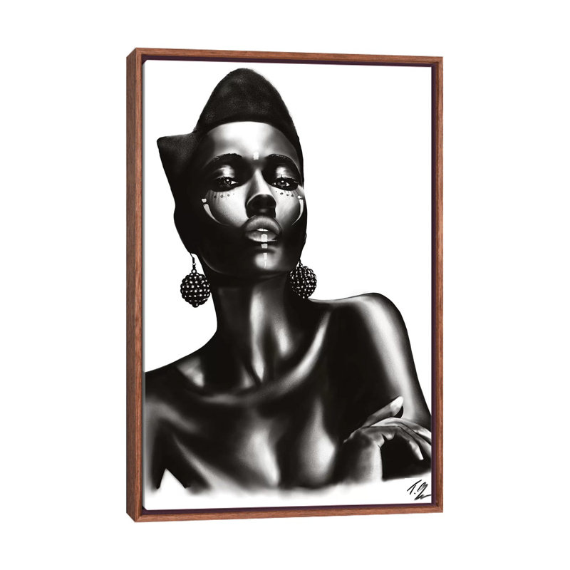 «Slick» par Tafari Mills - impression d'art graphique, Aucun mat, Cadre bois classique, H 26 po x l 18 po x 1,5 po