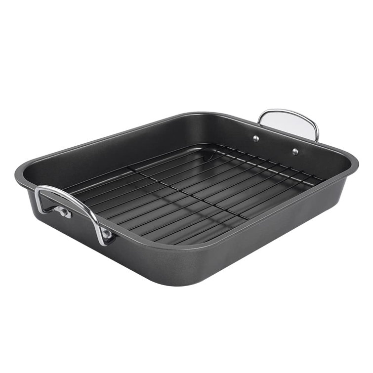 Premium Stainless Steel Roasting Pan with Rack, 18 inch