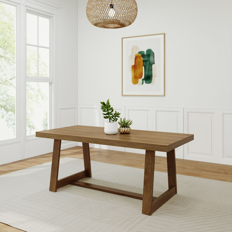 Table de salle à manger Linzy, Pacane brossée