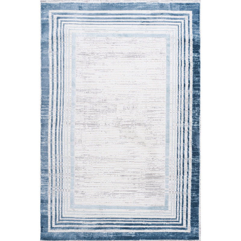 5x7 Blue// Non-shedding Area Rug - Stylish For Living Room, Bedroom, Dining Entryway, Nursery Design Entryway Decor