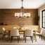 Adjsutable Height Metal Body 4 Lights Cylinder Shaded Chandelier